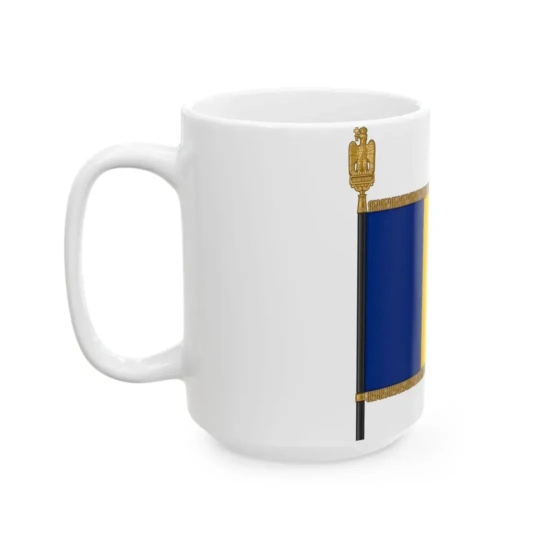 Flag of Romania parade (Oman) White Coffee Mug - Go Mug Yourself