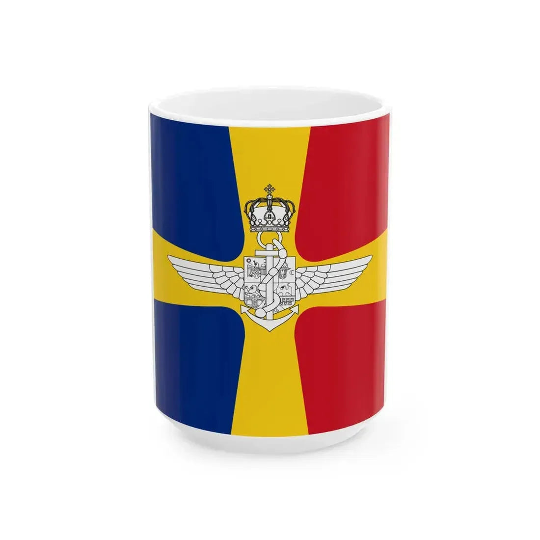 Flag of Romanian Air Transport and Marine Minister WWII (Oman) White Coffee Mug 15oz - Go Mug Yourself