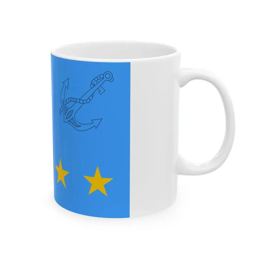 Flag of Romanian Chief of Naval Staff (Oman) White Coffee Mug - Go Mug Yourself