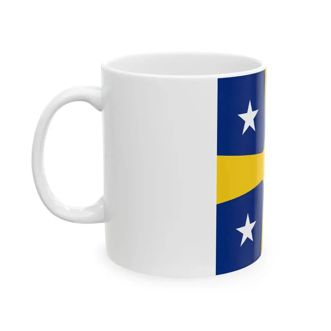 Flag of Romanian Commander of the Navy as Vice Admiral WWII (Oman) White Coffee Mug - Go Mug Yourself
