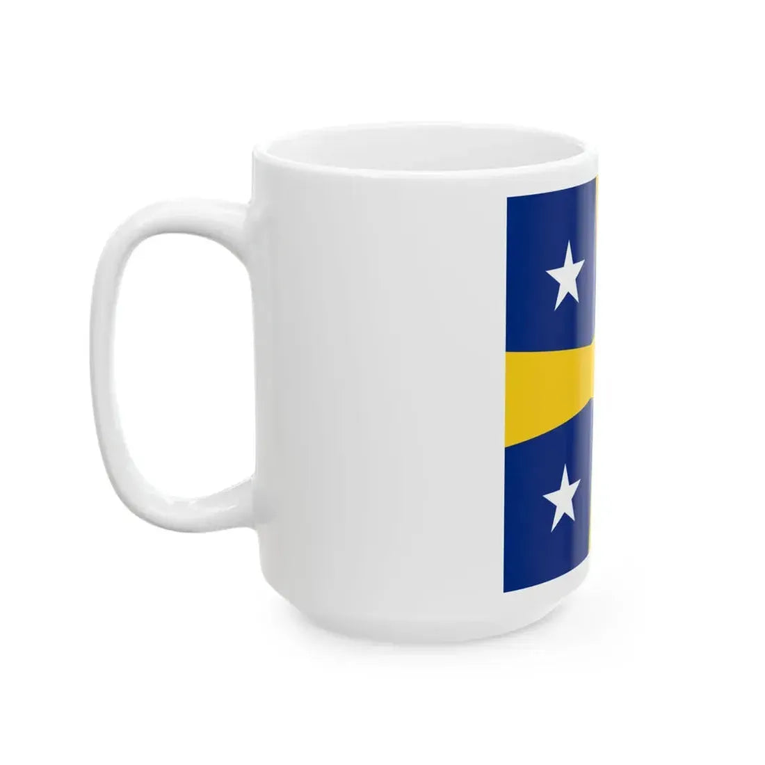 Flag of Romanian Commander of the Navy as Vice Admiral WWII (Oman) White Coffee Mug - Go Mug Yourself