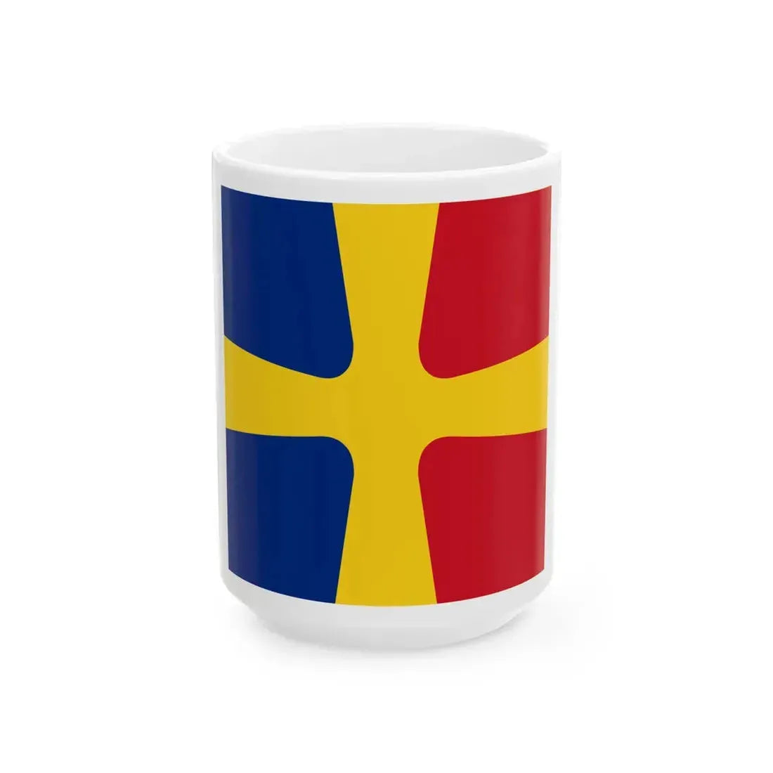 Flag of Romanian Commodore as chief of flotilla-division WWII (Oman) White Coffee Mug 15oz - Go Mug Yourself