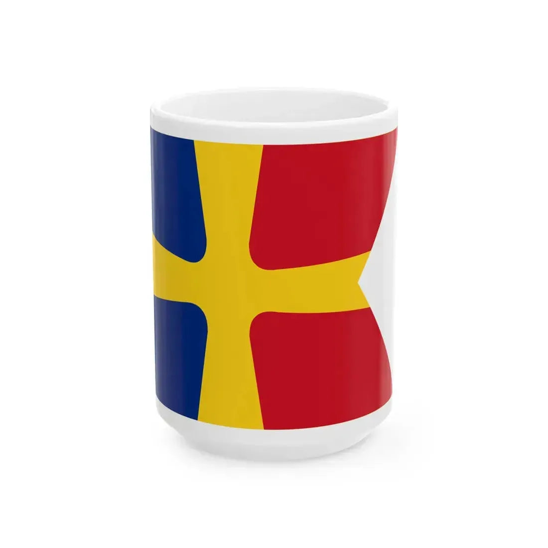 Flag of Romanian Commodore as Commander of a small unit WWII (Oman) White Coffee Mug 15oz - Go Mug Yourself