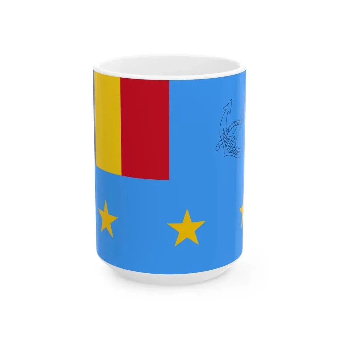 Flag of Romanian Deputy Chief of Naval Staff (Oman) White Coffee Mug 15oz - Go Mug Yourself