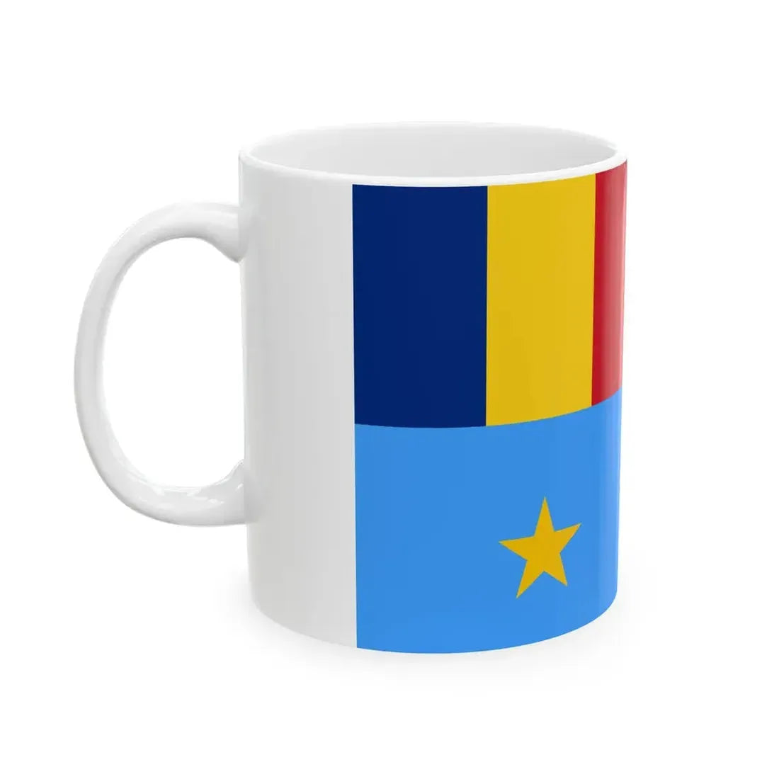 Flag of Romanian Deputy Chief of Naval Staff (Oman) White Coffee Mug - Go Mug Yourself