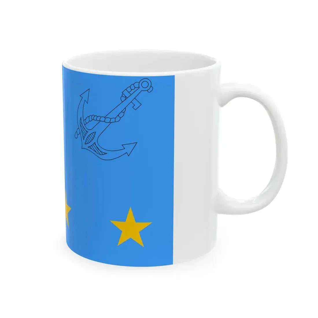 Flag of Romanian Deputy Chief of Naval Staff (Oman) White Coffee Mug - Go Mug Yourself