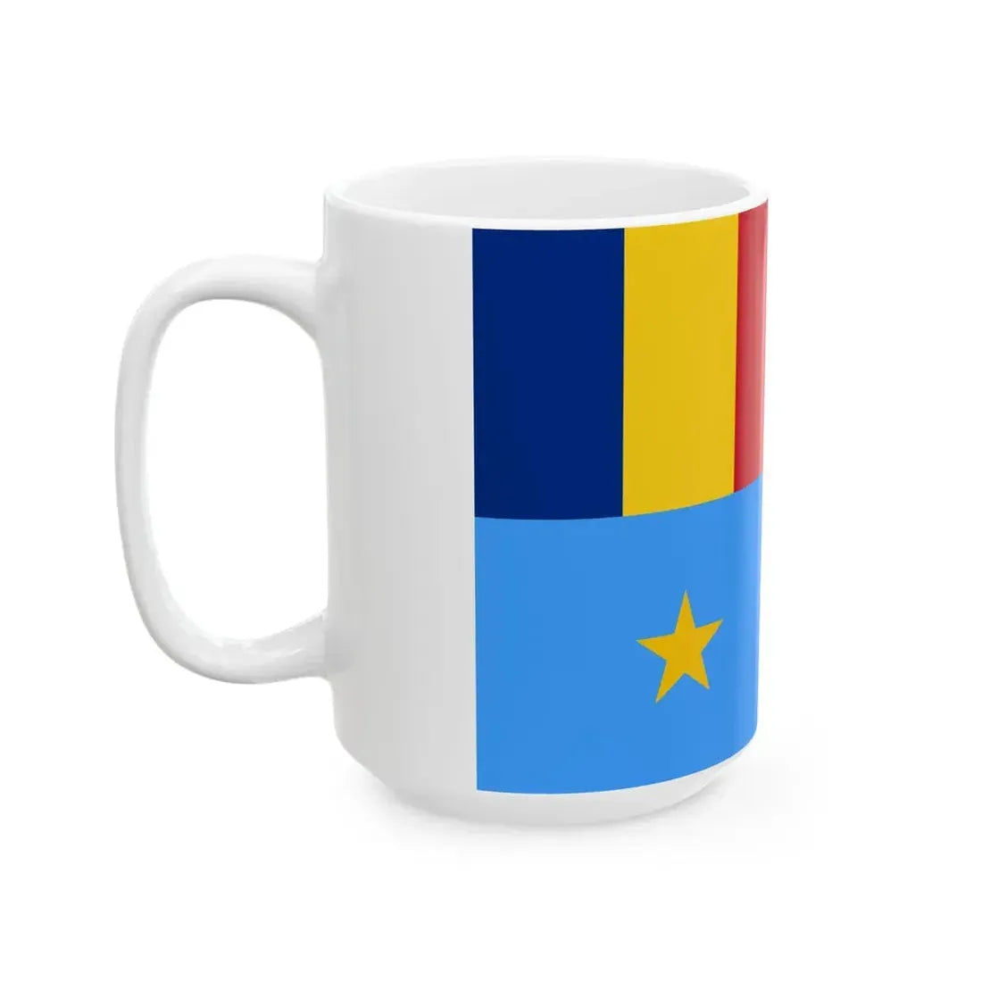 Flag of Romanian Deputy Chief of Naval Staff (Oman) White Coffee Mug - Go Mug Yourself