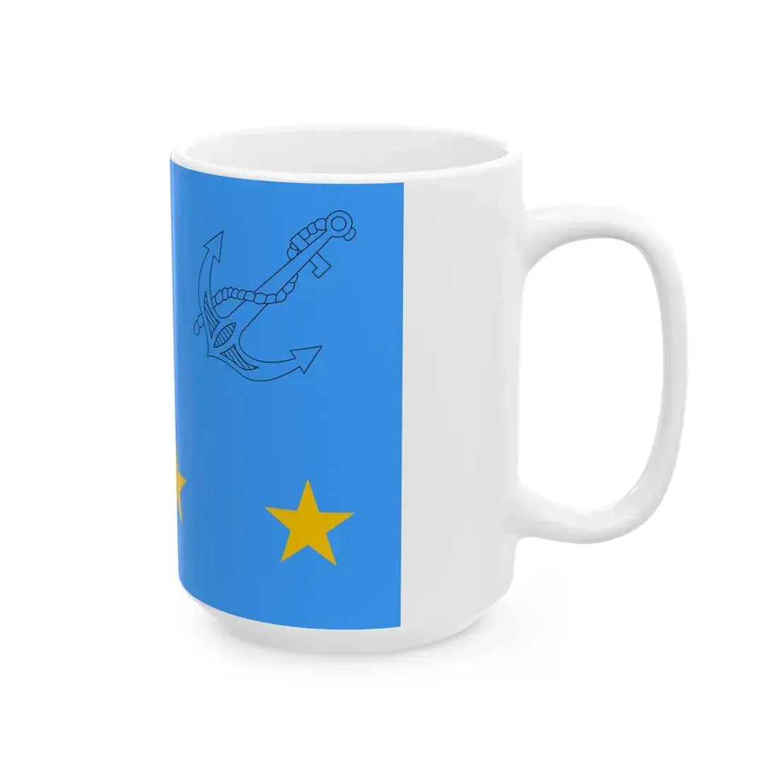 Flag of Romanian Deputy Chief of Naval Staff (Oman) White Coffee Mug - Go Mug Yourself