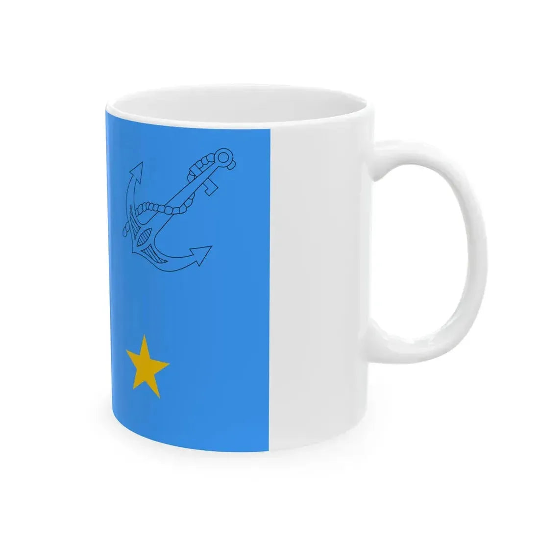 Flag of Romanian Fleet or Flotilla Commander (Oman) White Coffee Mug - Go Mug Yourself