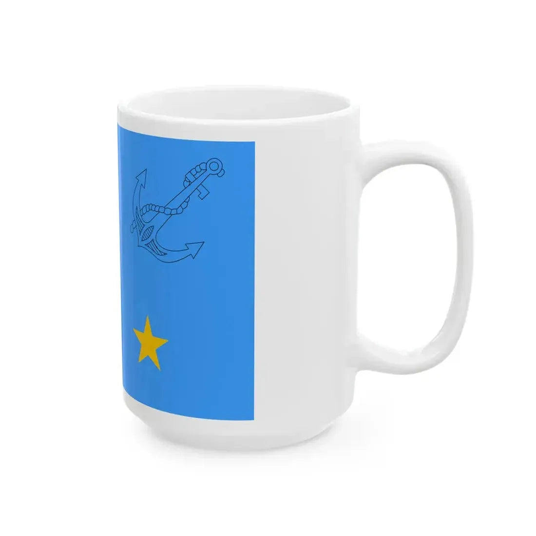 Flag of Romanian Fleet or Flotilla Commander (Oman) White Coffee Mug - Go Mug Yourself