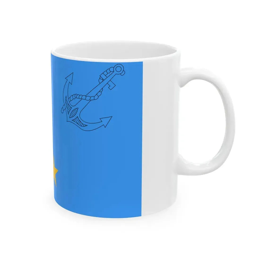 Flag of Romanian Major Naval Unit Commander (Oman) White Coffee Mug - Go Mug Yourself