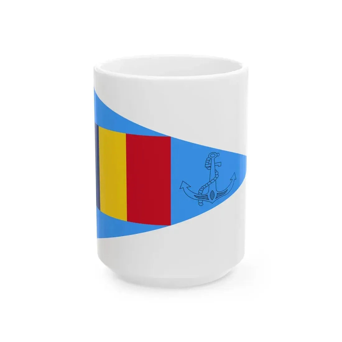 Flag of Romanian Naval Unit Commander (Oman) White Coffee Mug 15oz - Go Mug Yourself