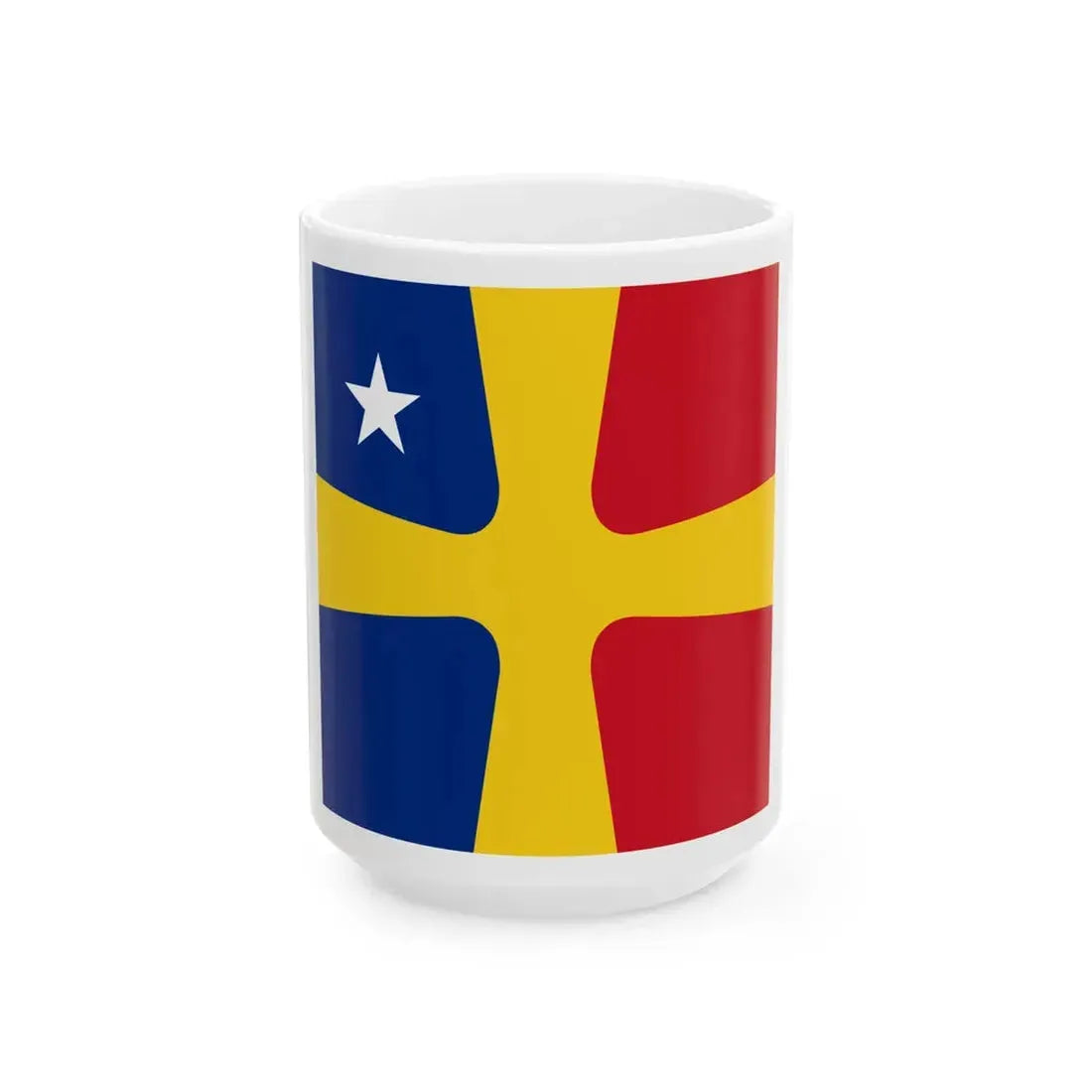 Flag of Romanian Rear Admiral WWII (Oman) White Coffee Mug 15oz - Go Mug Yourself