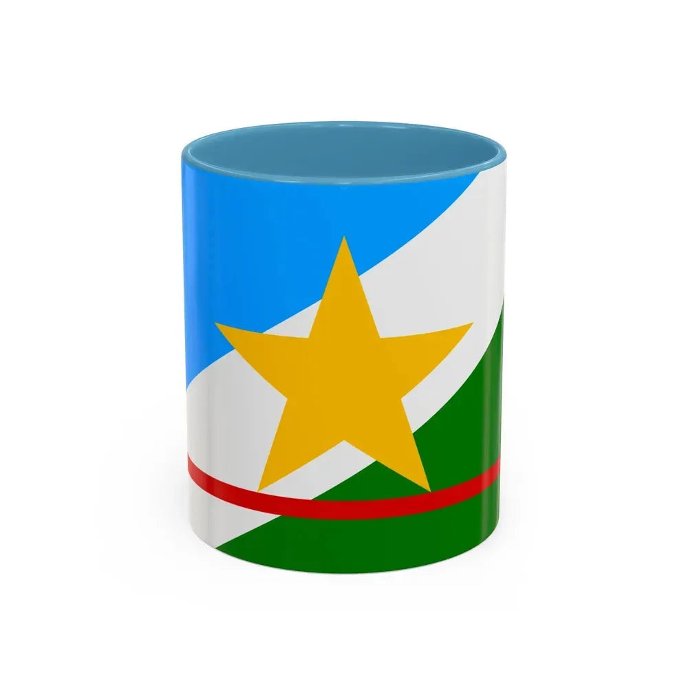 Flag of Roraima Brazil - Accent Coffee Mug 11oz Light Blue - Go Mug Yourself