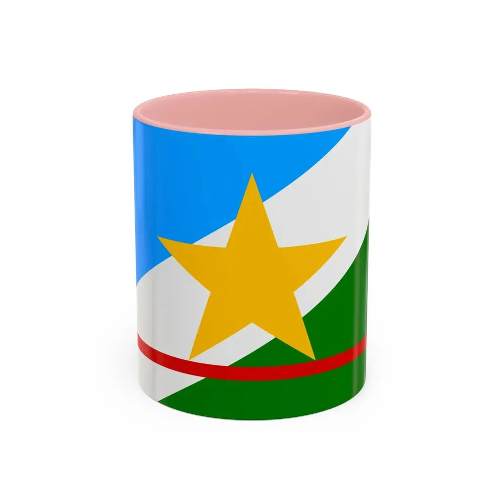 Flag of Roraima Brazil - Accent Coffee Mug 11oz Pink - Go Mug Yourself