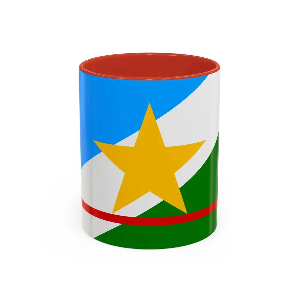 Flag of Roraima Brazil - Accent Coffee Mug 11oz Red - Go Mug Yourself