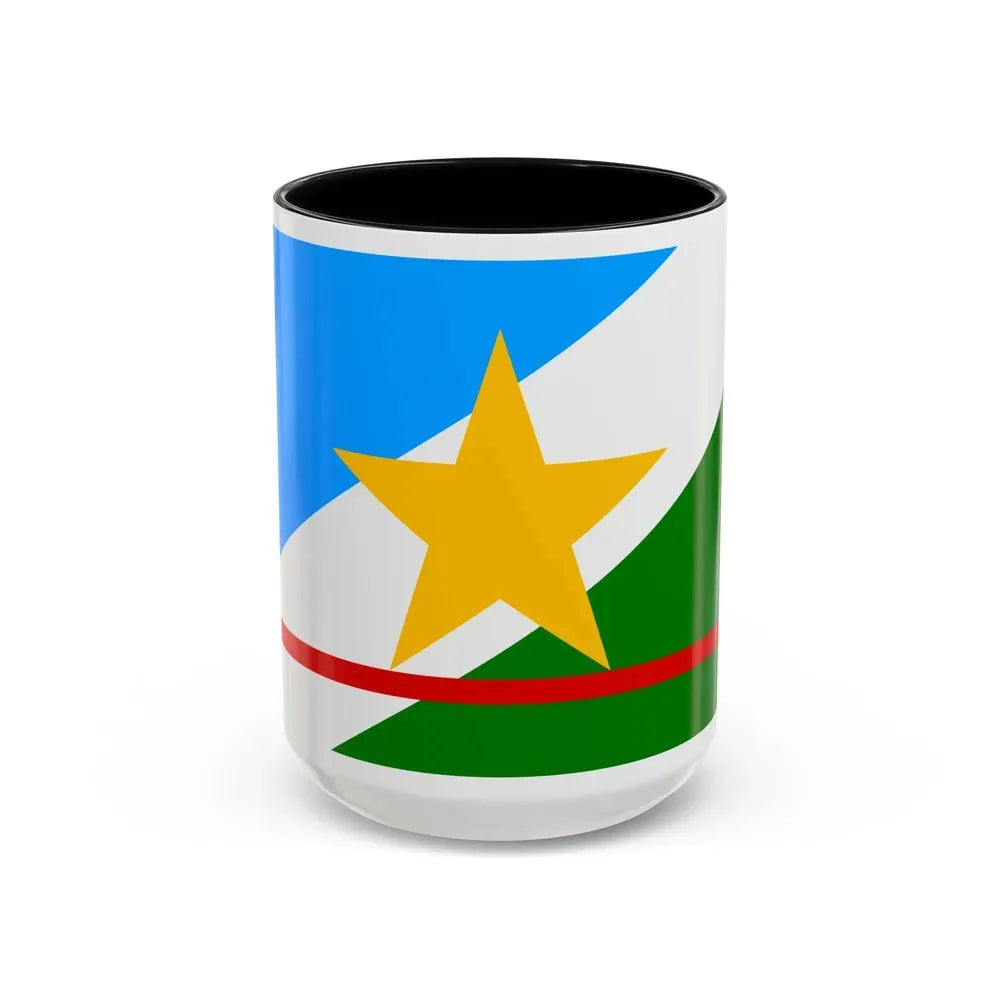 Flag of Roraima Brazil - Accent Coffee Mug 15oz Black - Go Mug Yourself