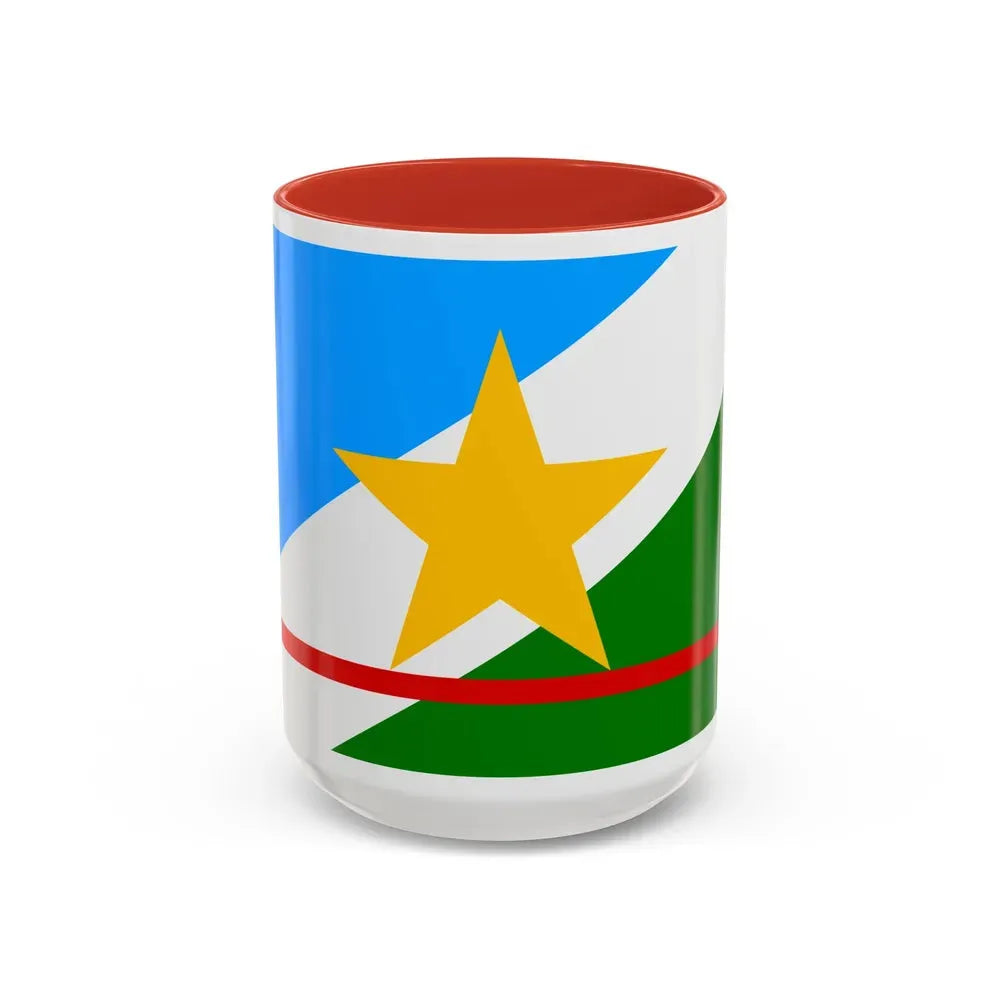 Flag of Roraima Brazil - Accent Coffee Mug 15oz Red - Go Mug Yourself