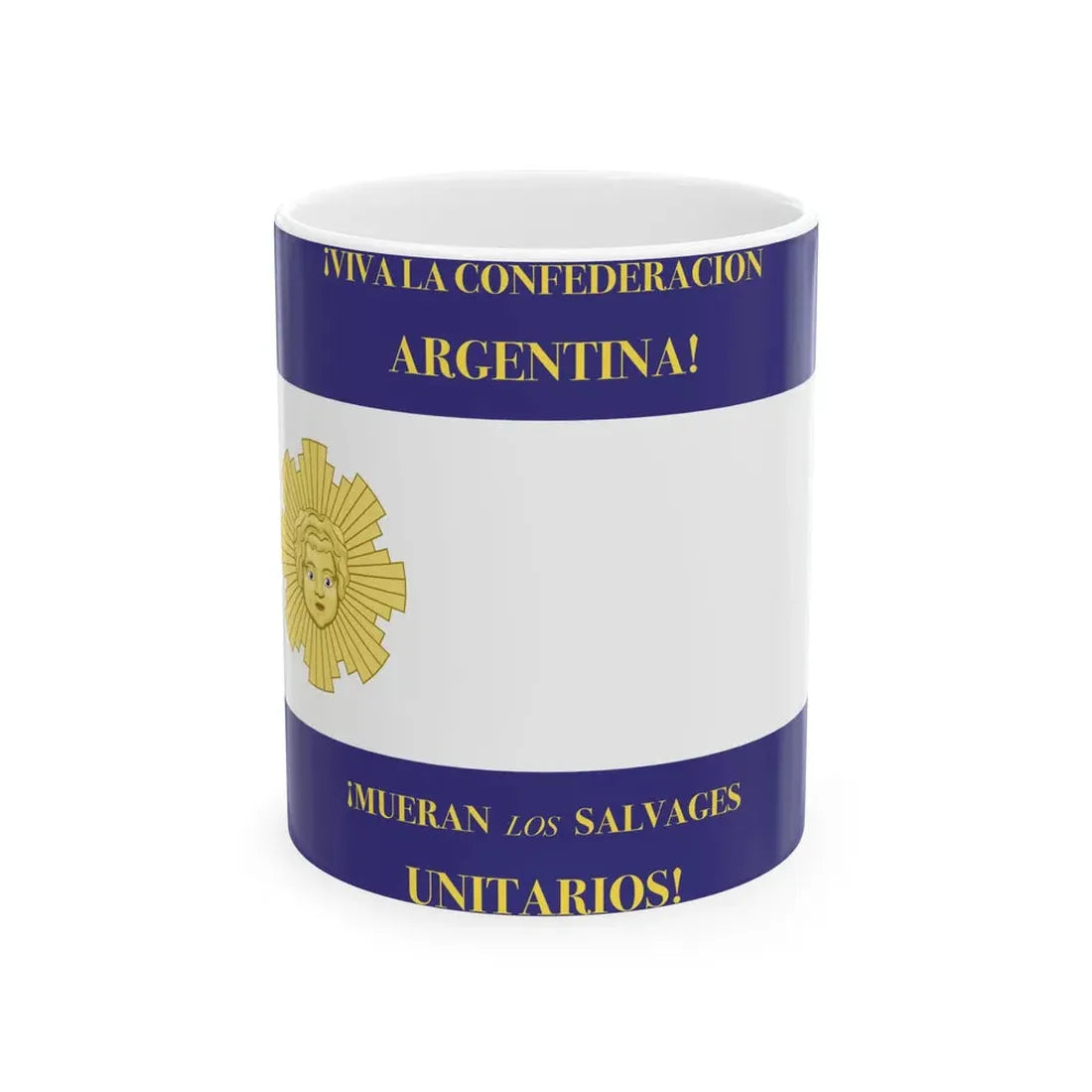 Flag of Rosas (Argentina) White Coffee Mug 11oz - Go Mug Yourself