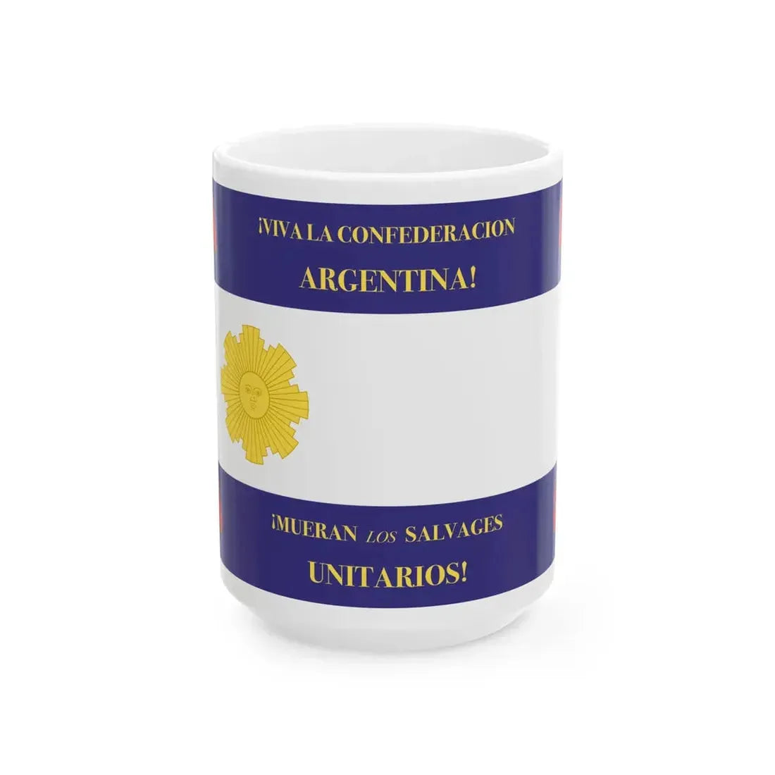 Flag of Rosas Variant (Argentina) White Coffee Mug 15oz - Go Mug Yourself