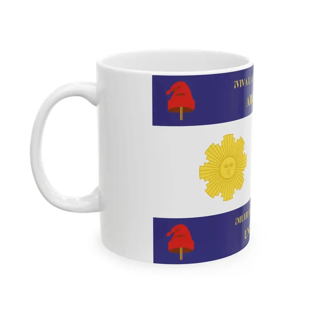 Flag of Rosas Variant (Argentina) White Coffee Mug - Go Mug Yourself