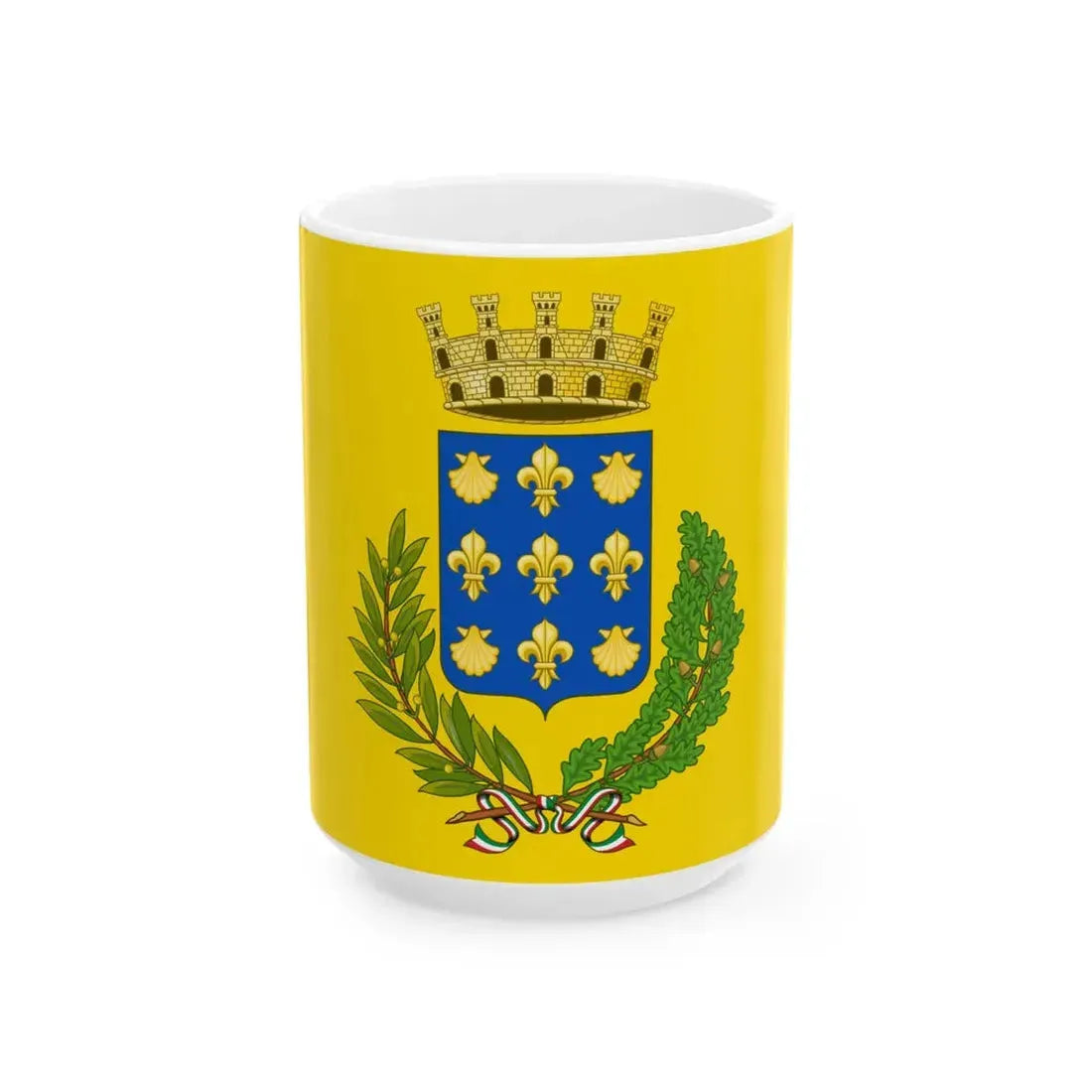 Flag of Rossano (Italy) White Coffee Mug 15oz - Go Mug Yourself