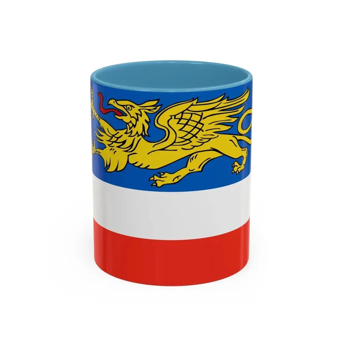 Flag of Rostock 2 Germany - Accent Coffee Mug 11oz Light Blue - Go Mug Yourself