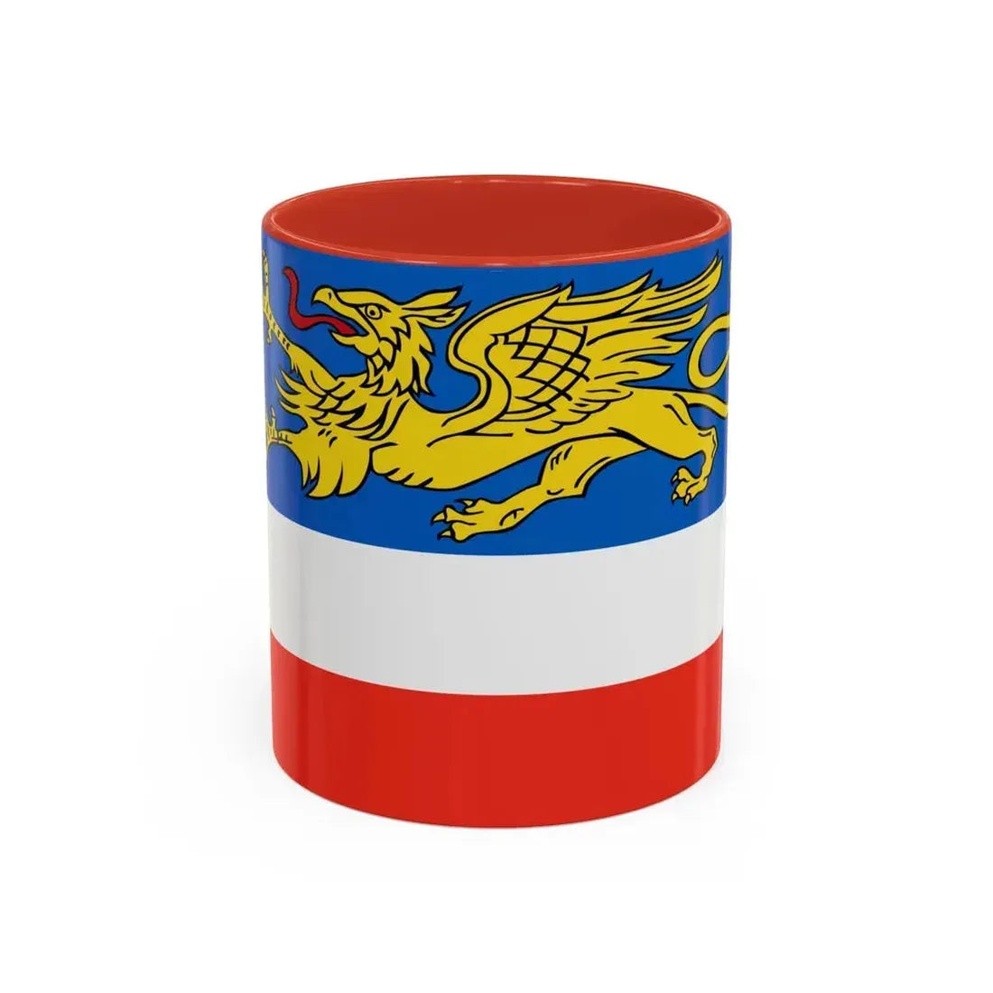 Flag of Rostock 2 Germany - Accent Coffee Mug 11oz Red - Go Mug Yourself