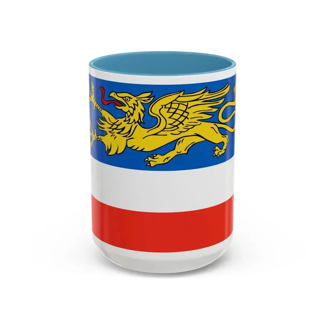 Flag of Rostock 2 Germany - Accent Coffee Mug 15oz Light Blue - Go Mug Yourself