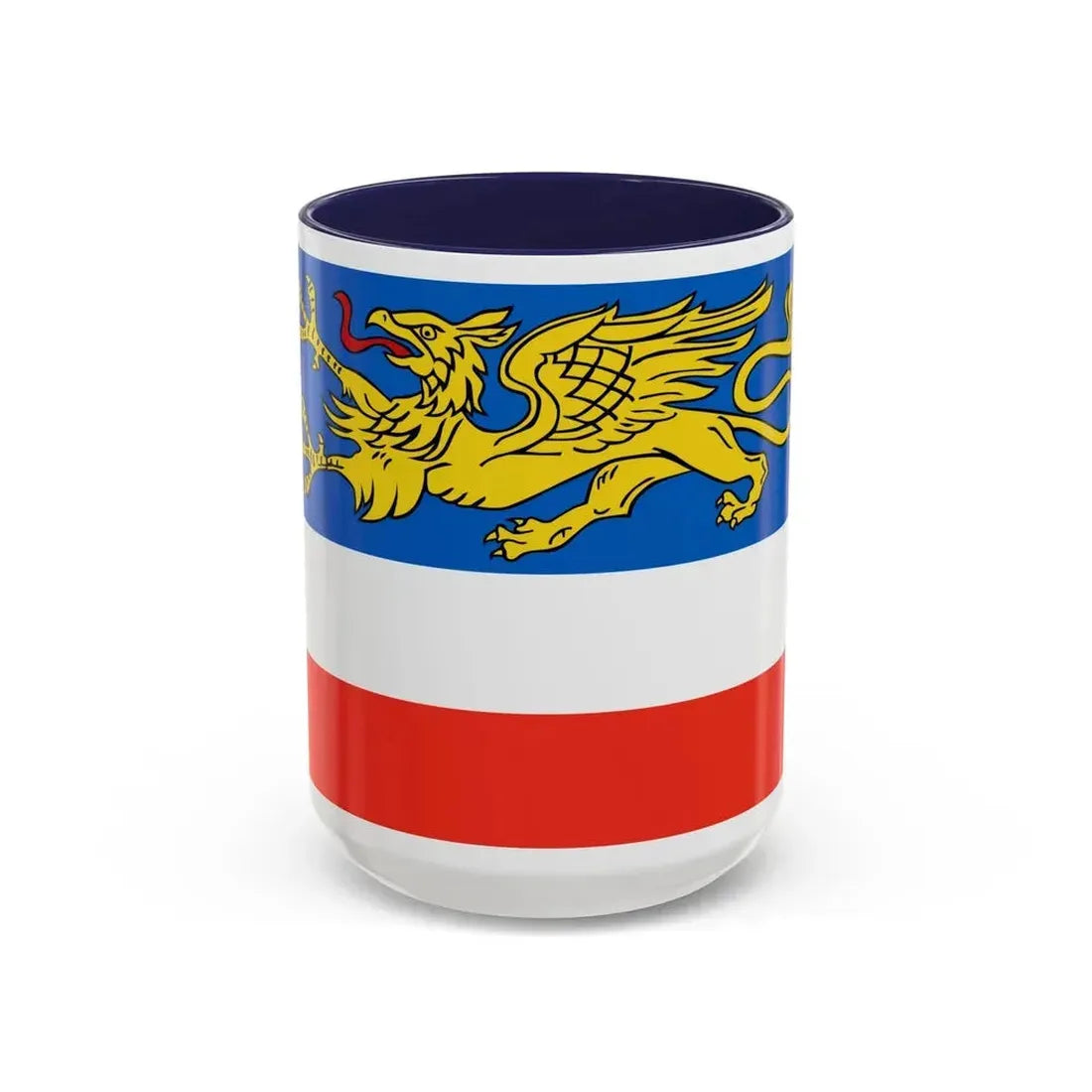 Flag of Rostock 2 Germany - Accent Coffee Mug 15oz Navy - Go Mug Yourself