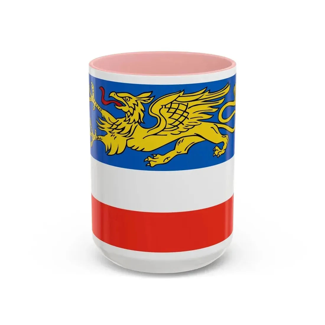 Flag of Rostock 2 Germany - Accent Coffee Mug 15oz Pink - Go Mug Yourself