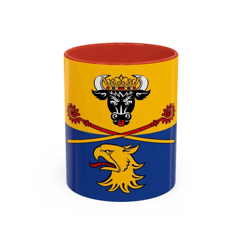 Flag of Rostock Germany - Accent Coffee Mug 11oz Red - Go Mug Yourself
