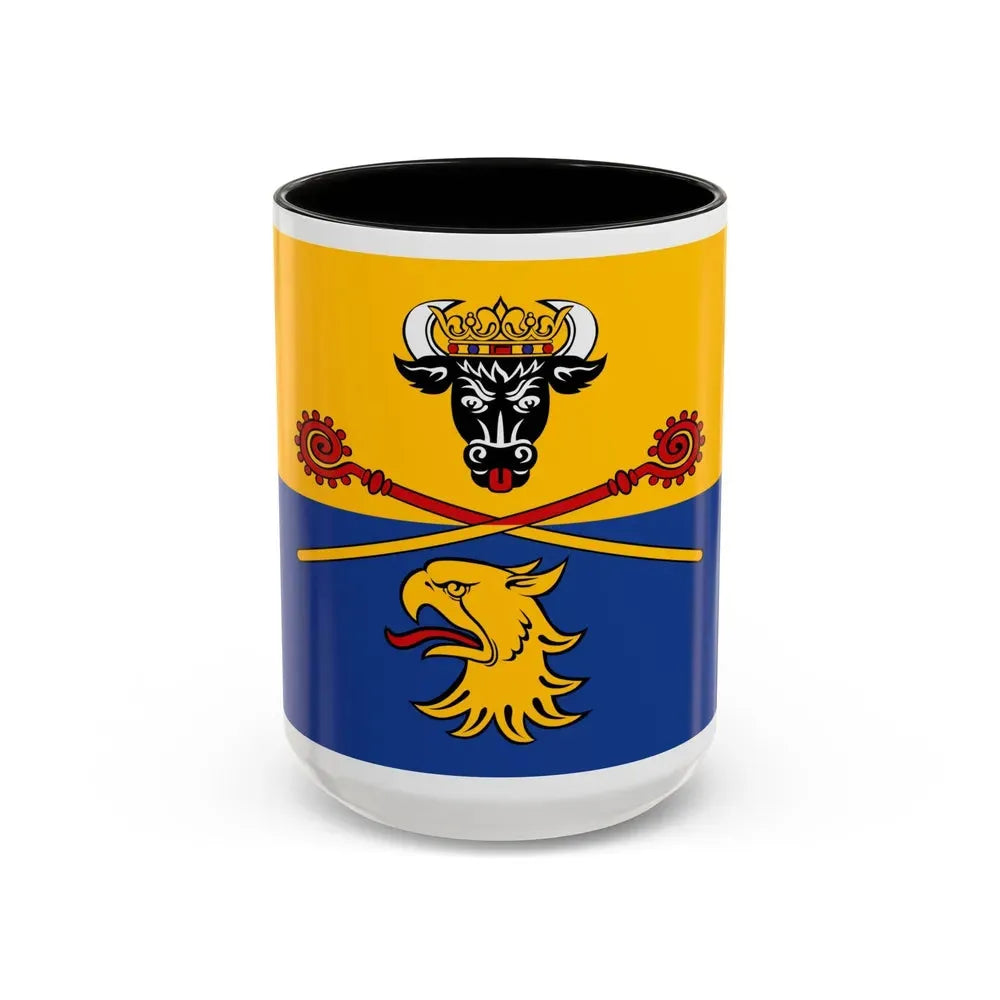 Flag of Rostock Germany - Accent Coffee Mug 15oz Black - Go Mug Yourself