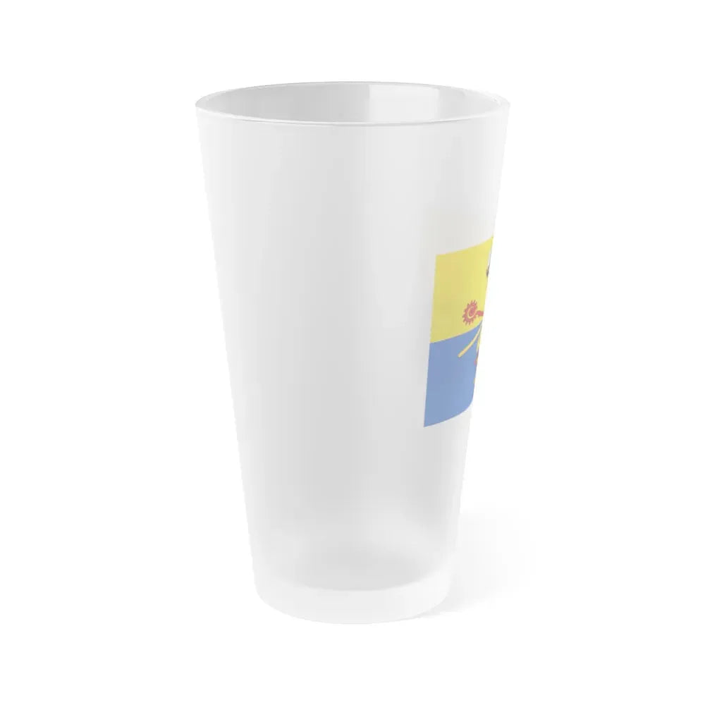 Flag of Rostock Germany - Frosted Pint Glass 16oz - Go Mug Yourself