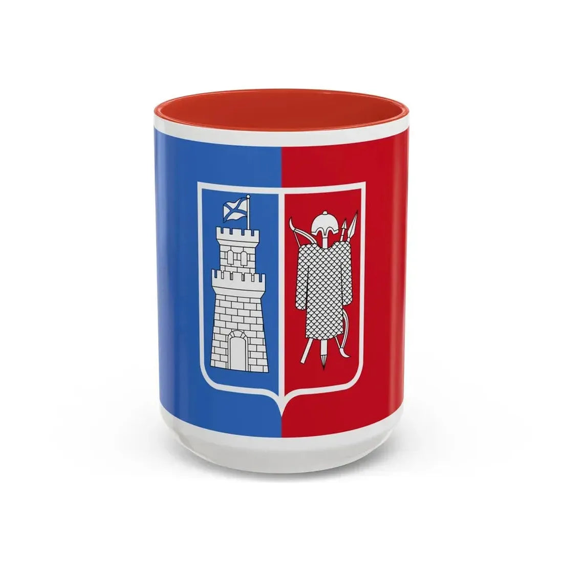 Flag of Rostov na Donu Russia - Accent Coffee Mug 15oz Red - Go Mug Yourself