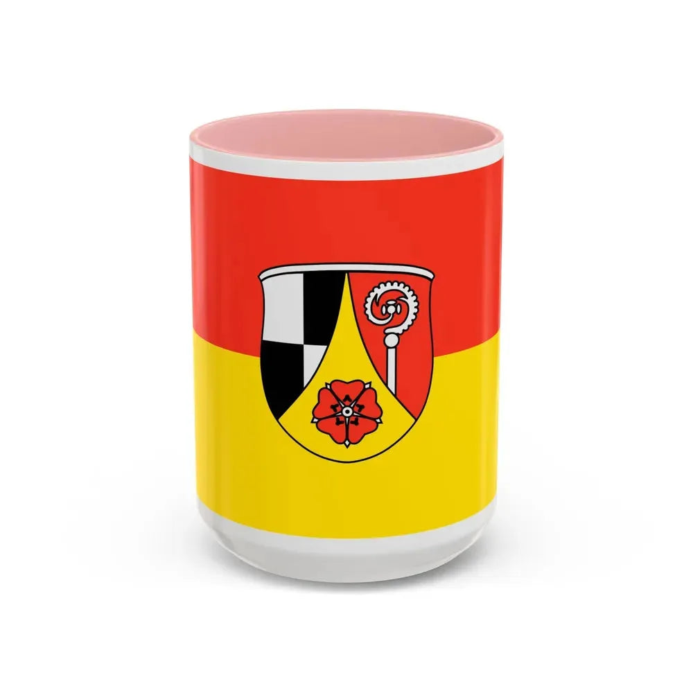 Flag of Roth Germany - Accent Coffee Mug 15oz Pink - Go Mug Yourself