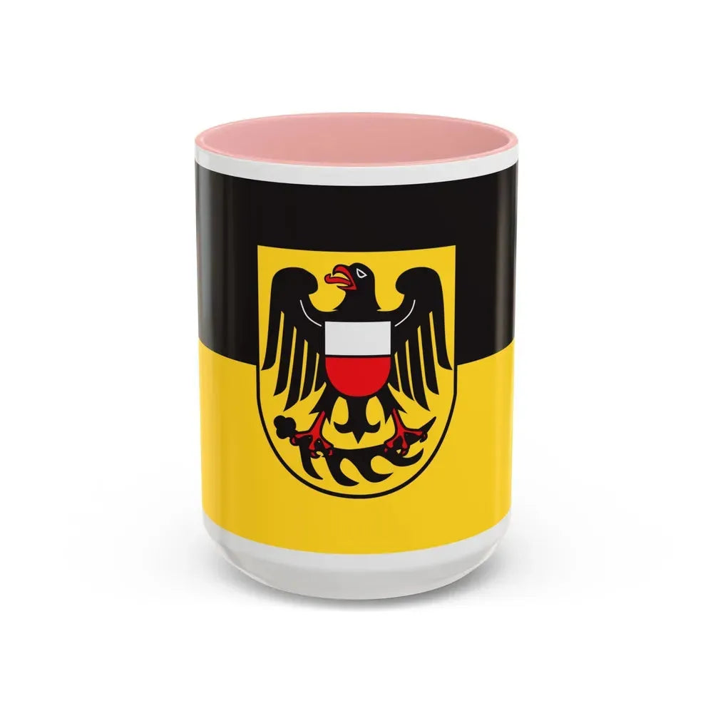 Flag of Rottweil Germany - Accent Coffee Mug 15oz Pink - Go Mug Yourself