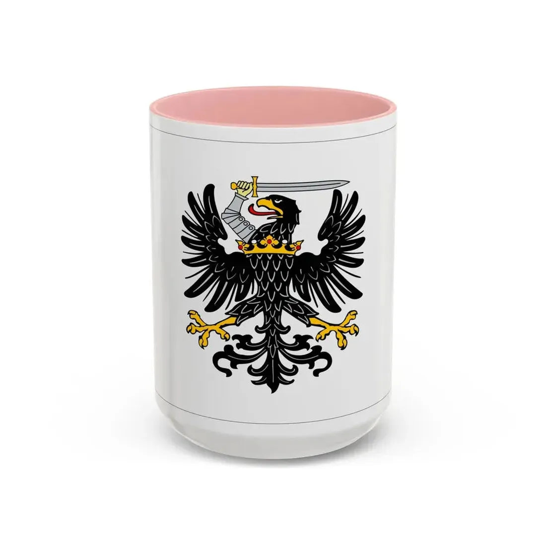 Flag of Royal Prussia Germany - Accent Coffee Mug 15oz Pink - Go Mug Yourself