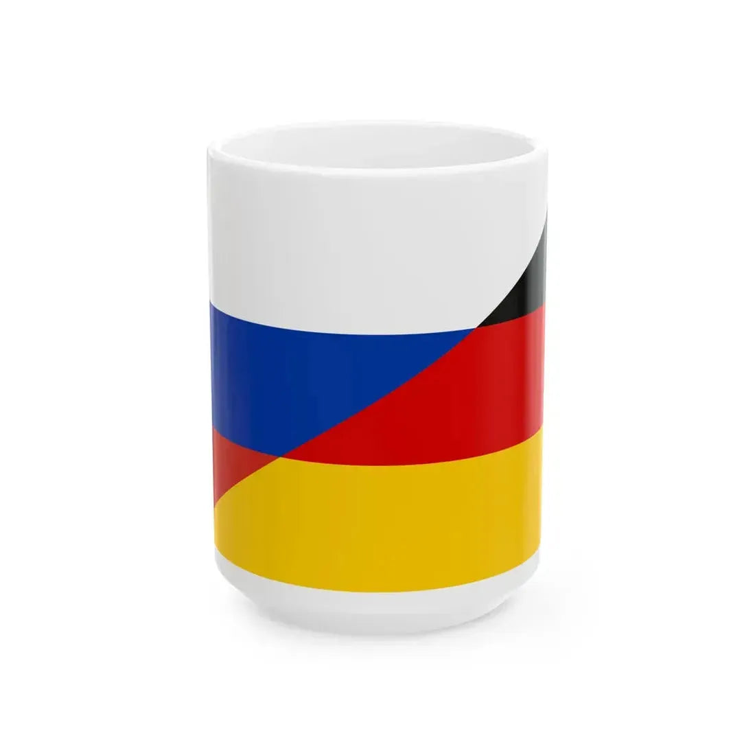 Flag of Russia and Germany (Germany) White Coffee Mug 15oz - Go Mug Yourself