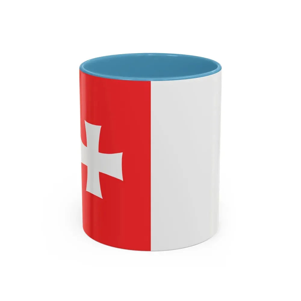 Flag of Rustavi Georgia - Accent Coffee Mug 11oz Light Blue - Go Mug Yourself