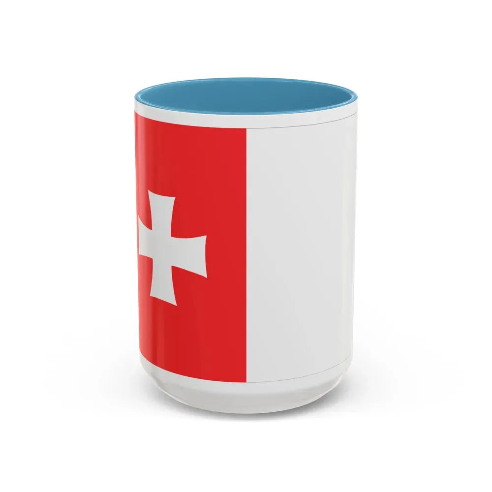 Flag of Rustavi Georgia - Accent Coffee Mug 15oz Light Blue - Go Mug Yourself