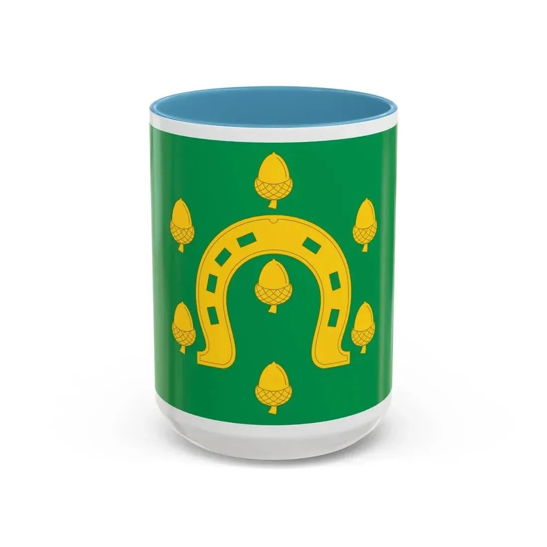 Flag of Rutland County UK - Accent Coffee Mug 15oz Light Blue - Go Mug Yourself