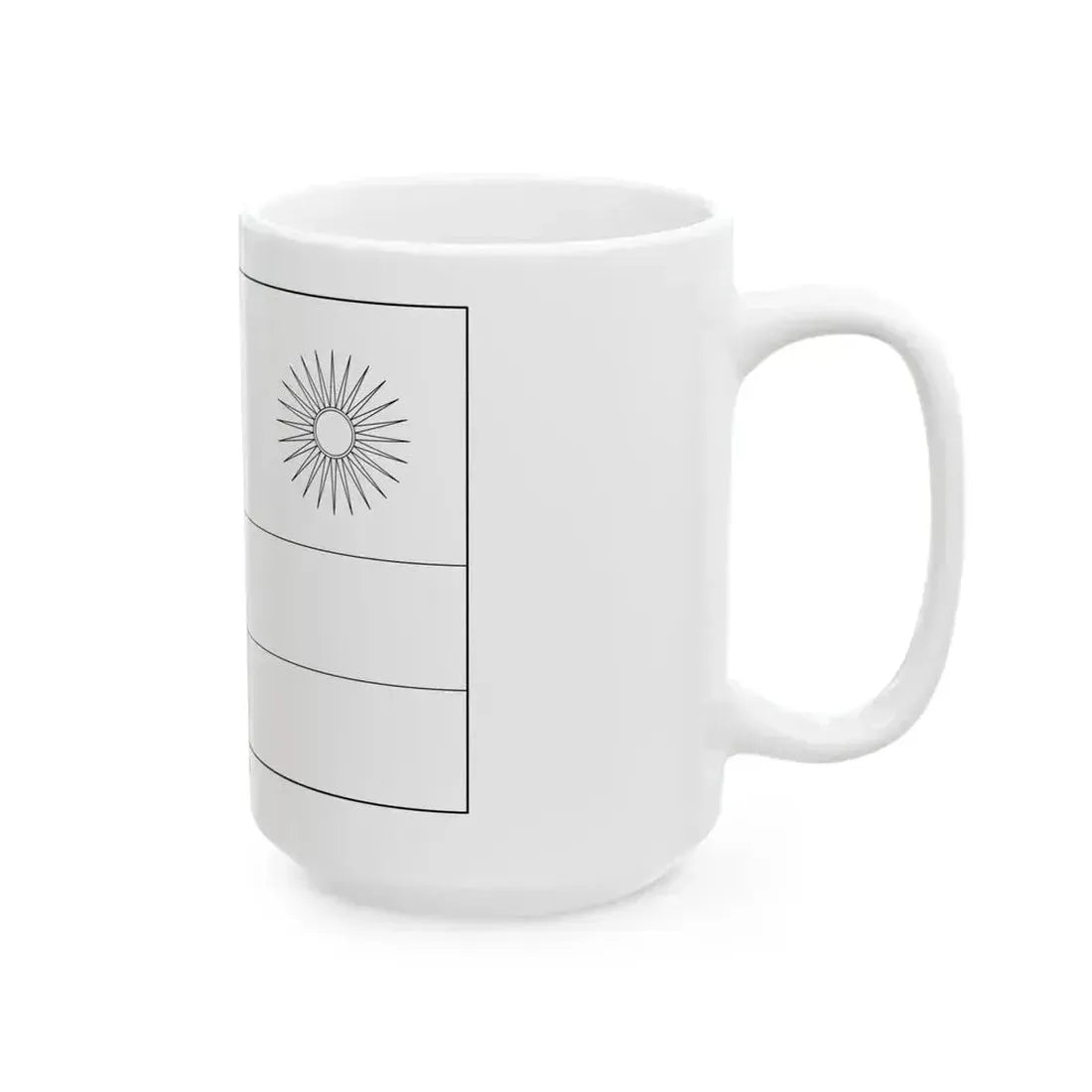 Flag of Rwanda colouring page (Rwanda) White Coffee Mug - Go Mug Yourself