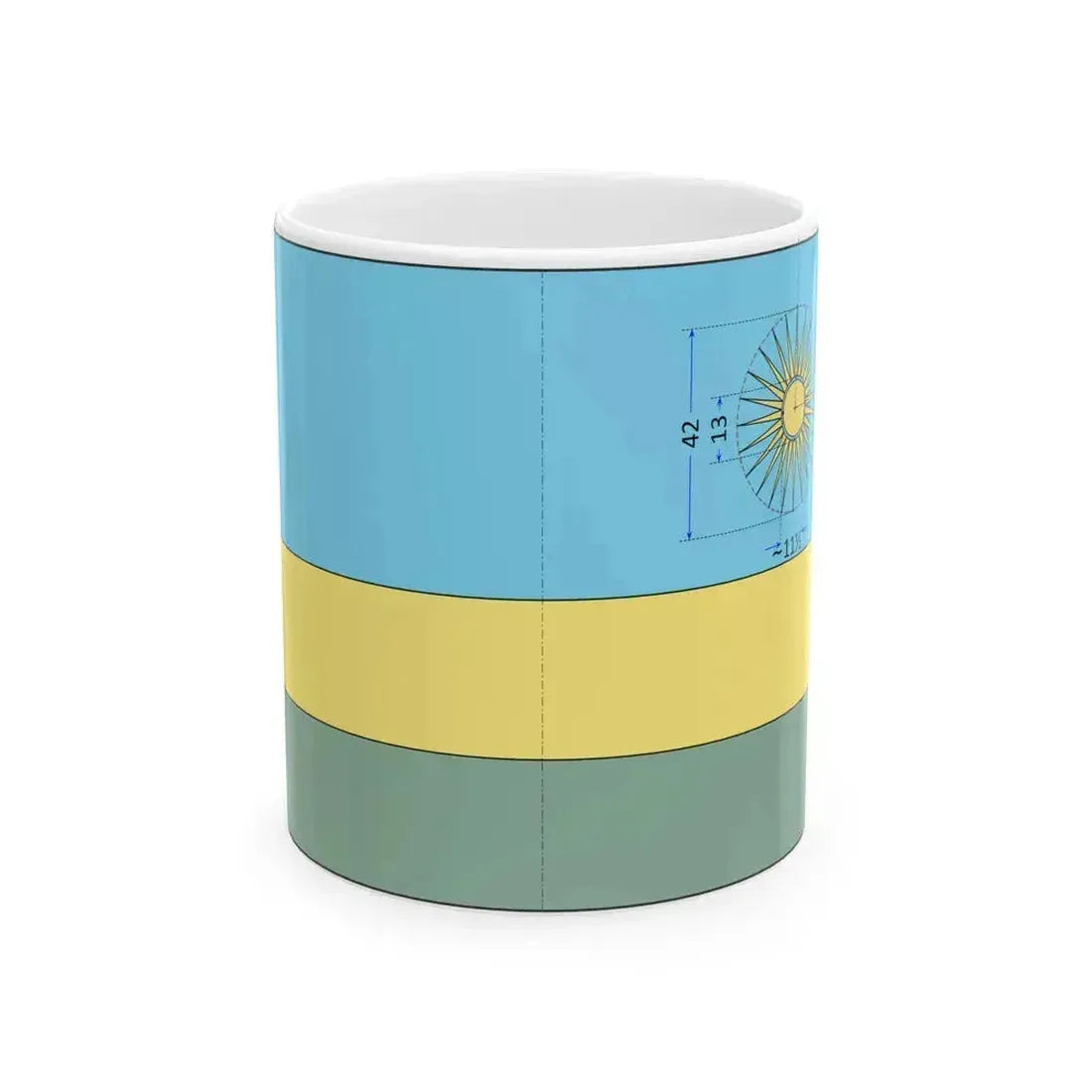 Flag of Rwanda construction sheet (Rwanda) White Coffee Mug 11oz - Go Mug Yourself
