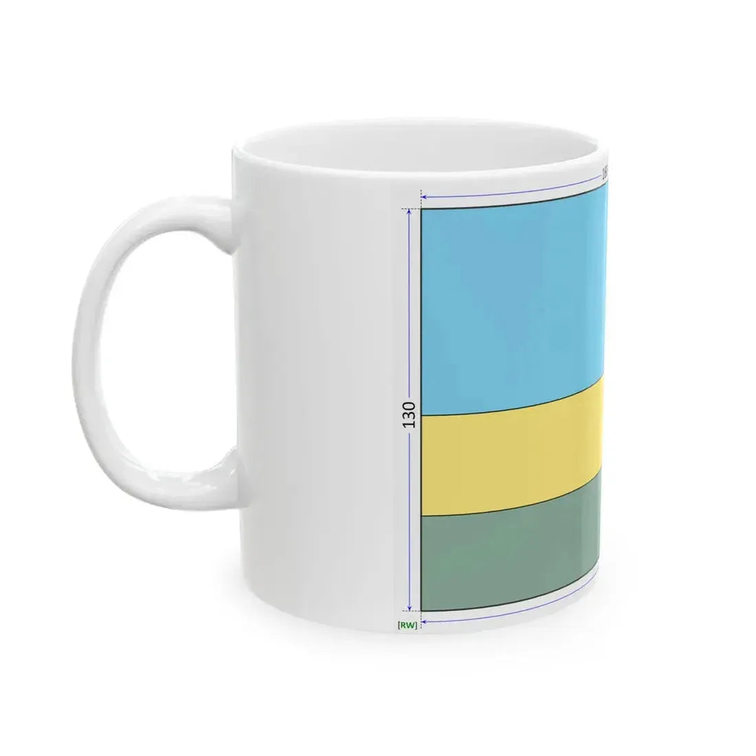 Flag of Rwanda construction sheet (Rwanda) White Coffee Mug - Go Mug Yourself