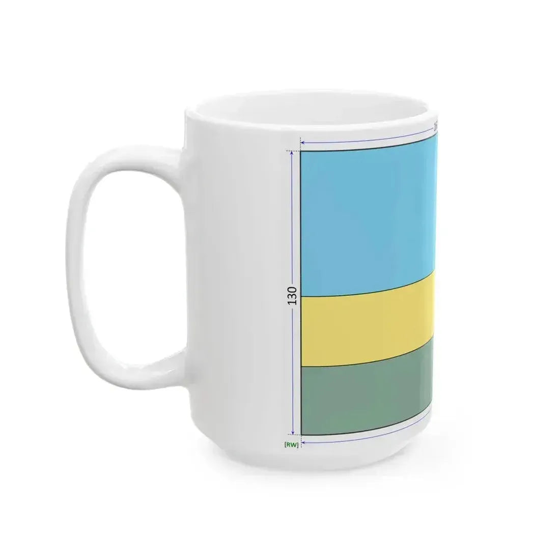 Flag of Rwanda construction sheet (Rwanda) White Coffee Mug - Go Mug Yourself