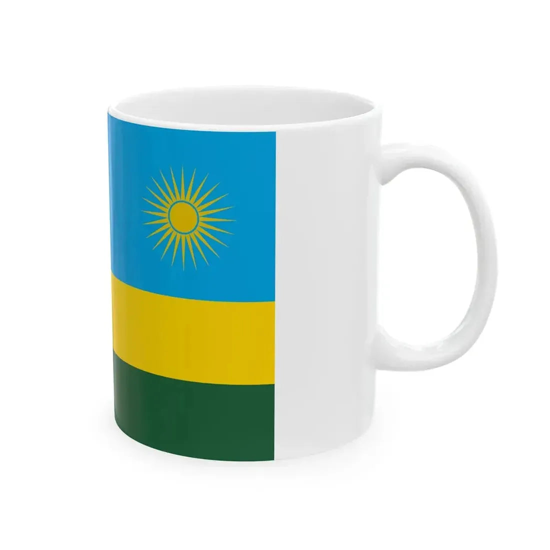 Flag of Rwanda (Rwanda) White Coffee Mug - Go Mug Yourself
