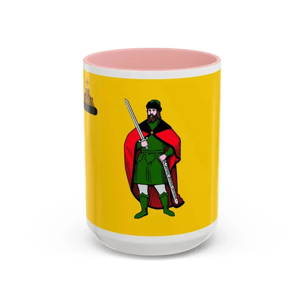 Flag of Ryazan Russia - Accent Coffee Mug 15oz Pink - Go Mug Yourself