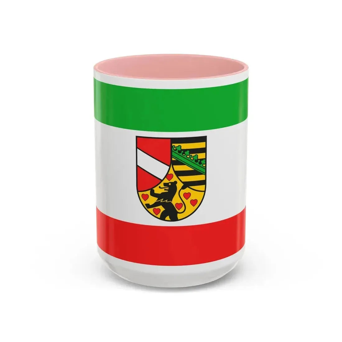 Flag of Saale Holzland Kreis Germany - Accent Coffee Mug 15oz Pink - Go Mug Yourself