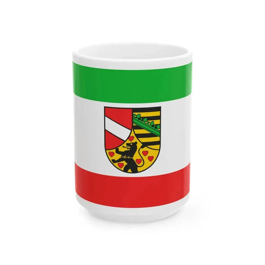 Flag of Saale Holzland Kreis Germany - White Coffee Mug 15oz - Go Mug Yourself